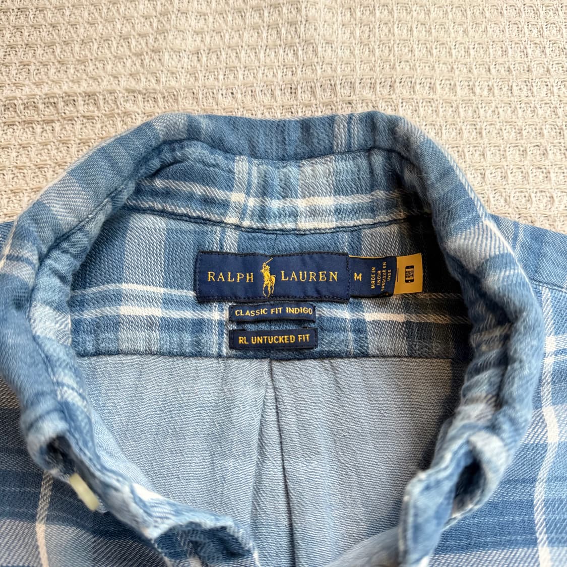 폴로 체크 면 셔츠 상품이미지3