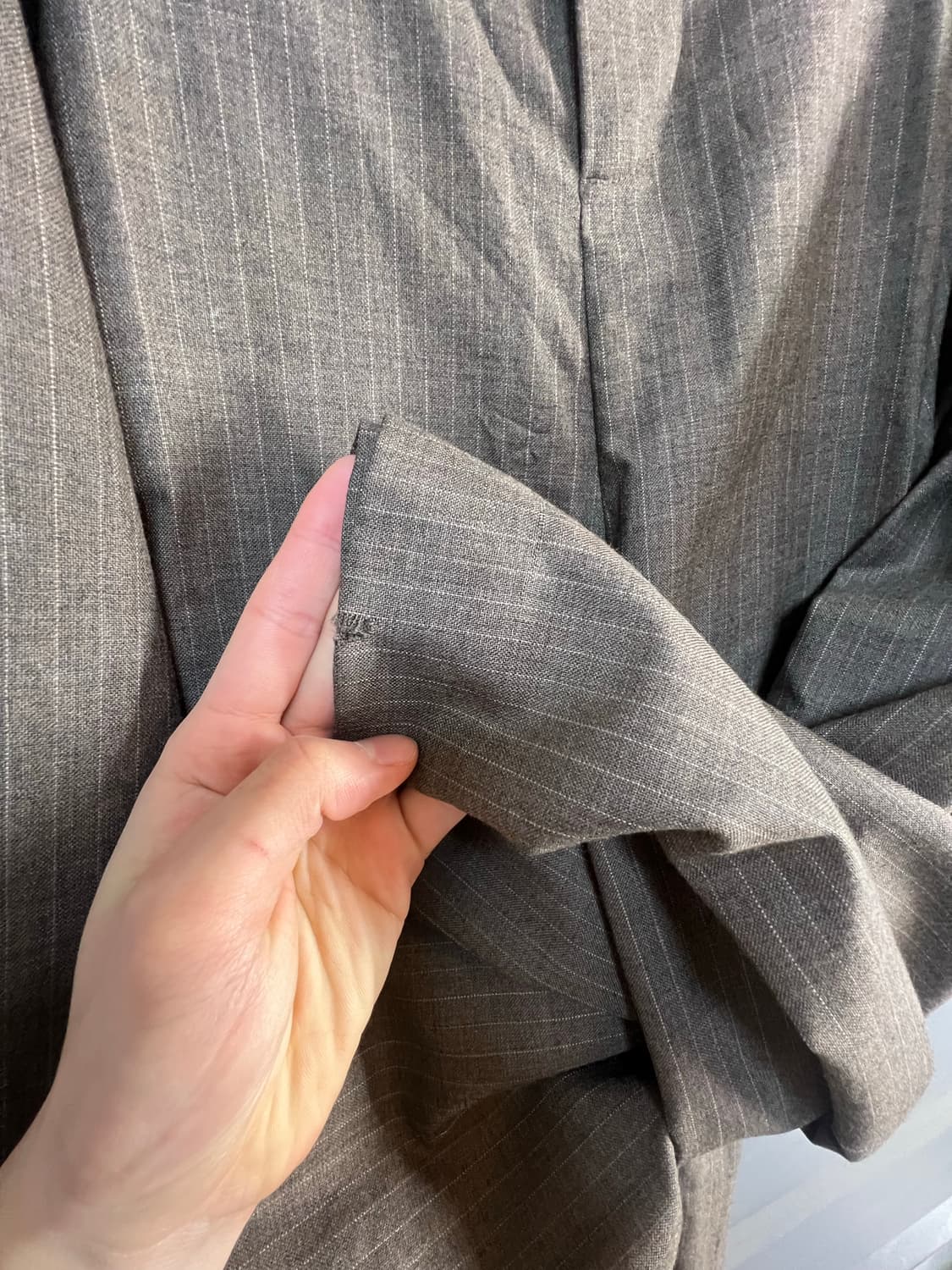 해드메이너 브라운 스트라이프 팬츠 (치마 핏 ) 상품이미지3