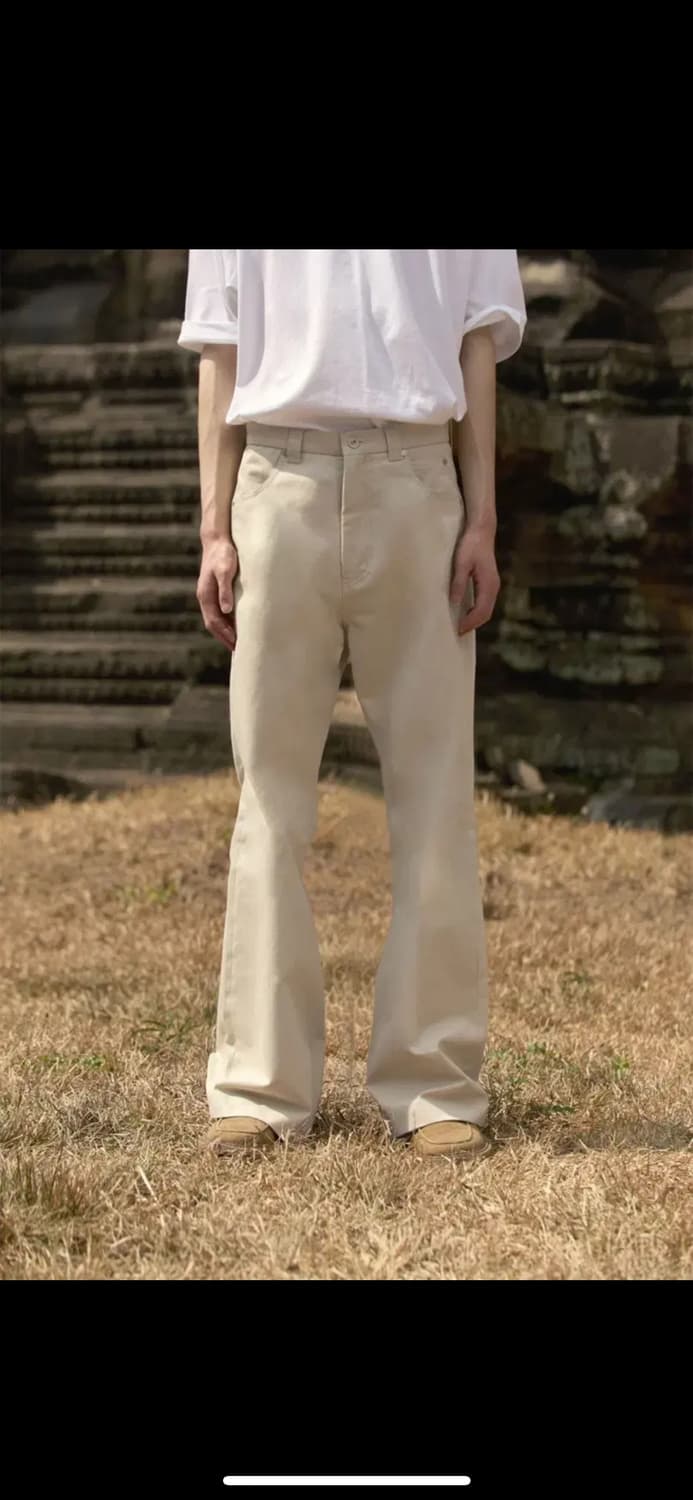 STU 플레어 코튼 팬츠 아이보리 S사이즈 상품이미지1