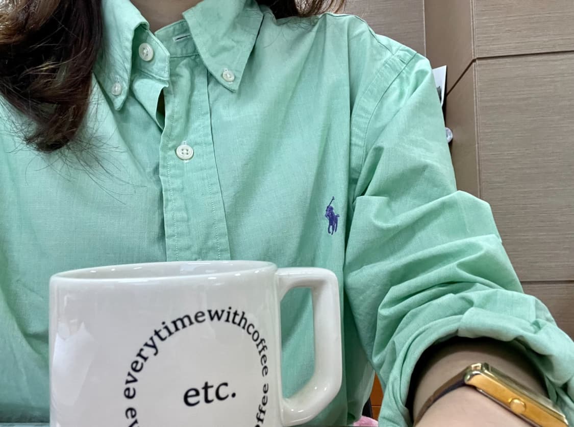 polo 빈티지 폴로 긴팔 셔츠 클래식핏 그린 민트 상품이미지1