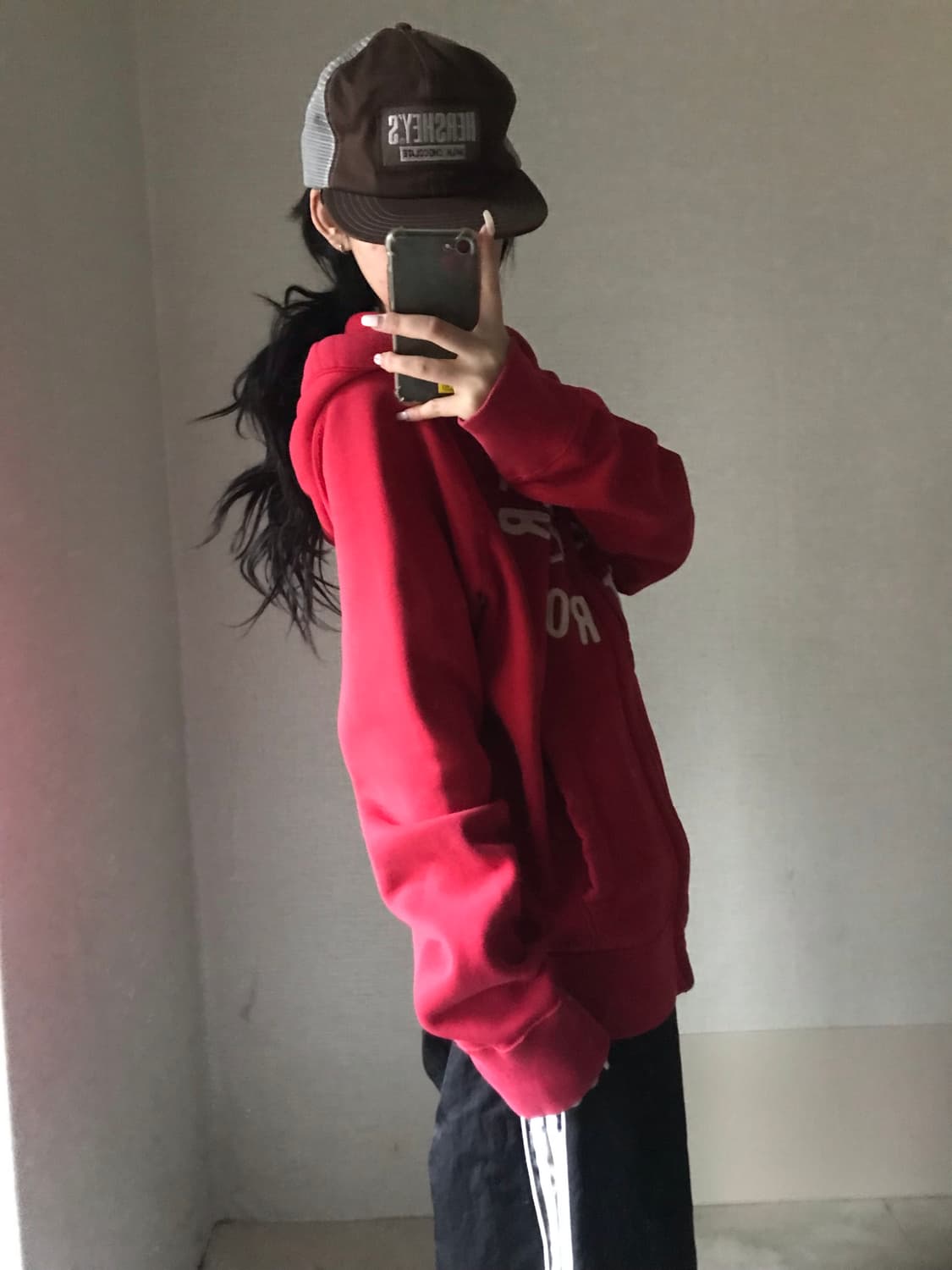 홀리스터 레드 오버핏 후드집업 상품이미지4