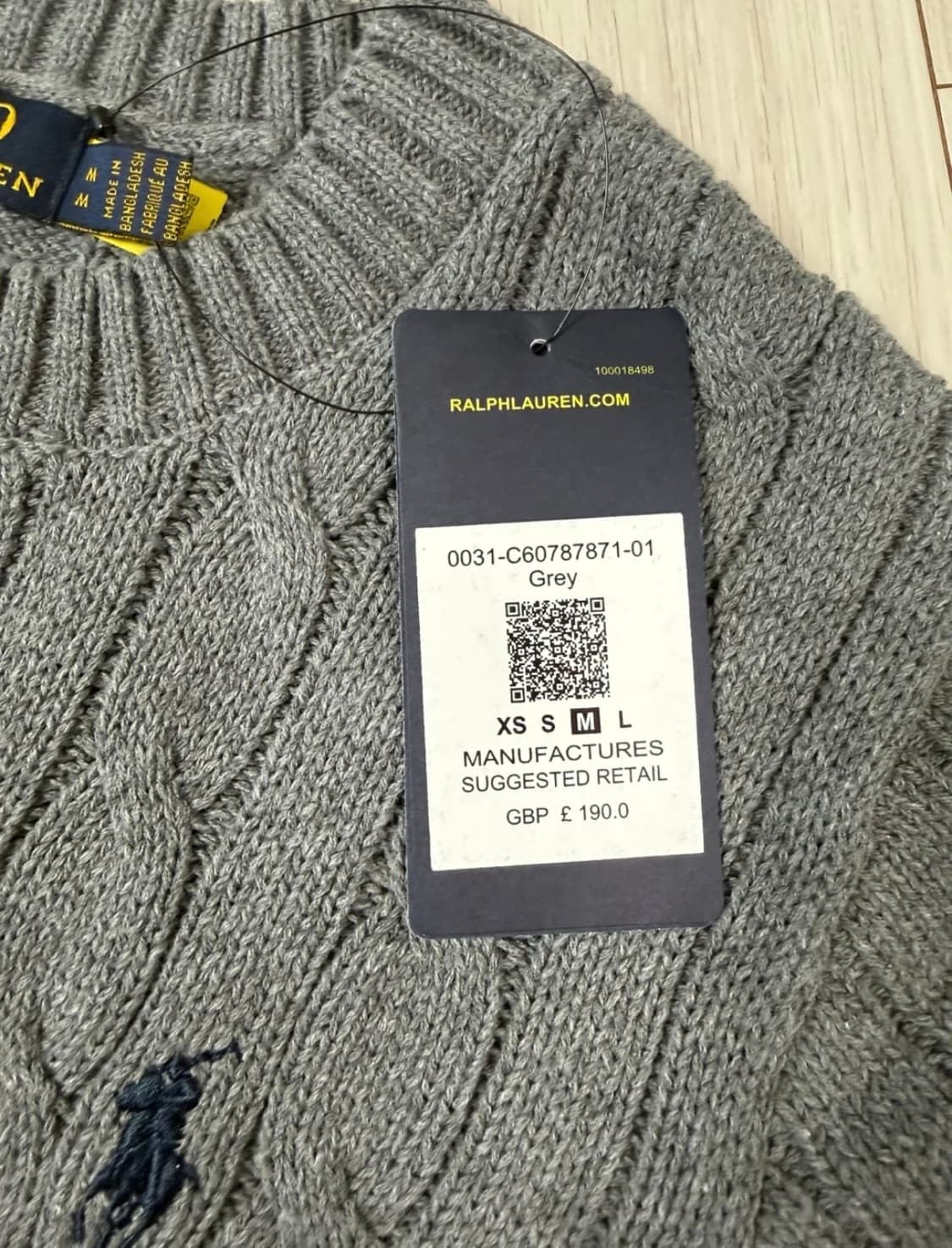 폴로 꽈배기니트 M 상품이미지3