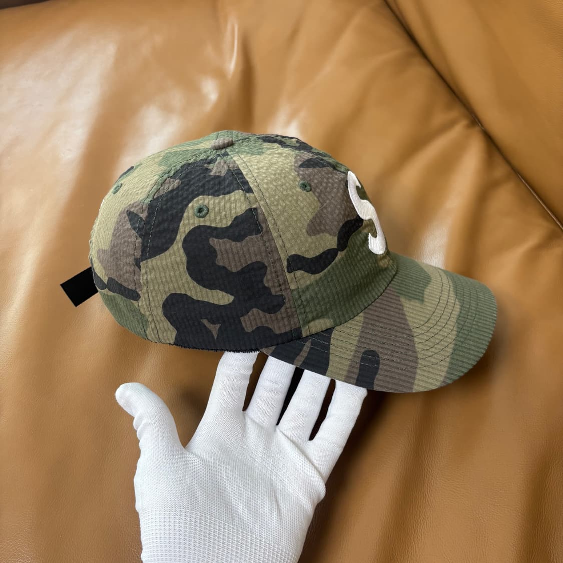 슈프림 S로고 6패널 볼캡 모자 24ss 시어서커 우드랜드 카모 상품이미지3