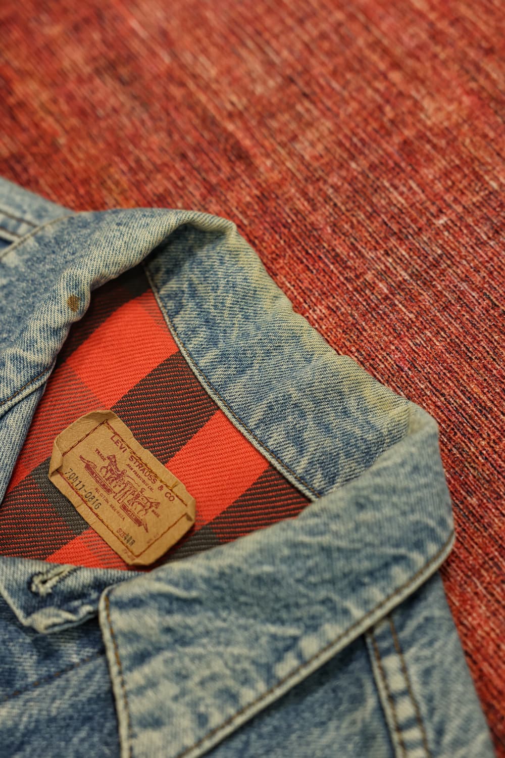 80s 빈티지 리바이스 체크 안감 트러커자켓 판매 상품이미지6