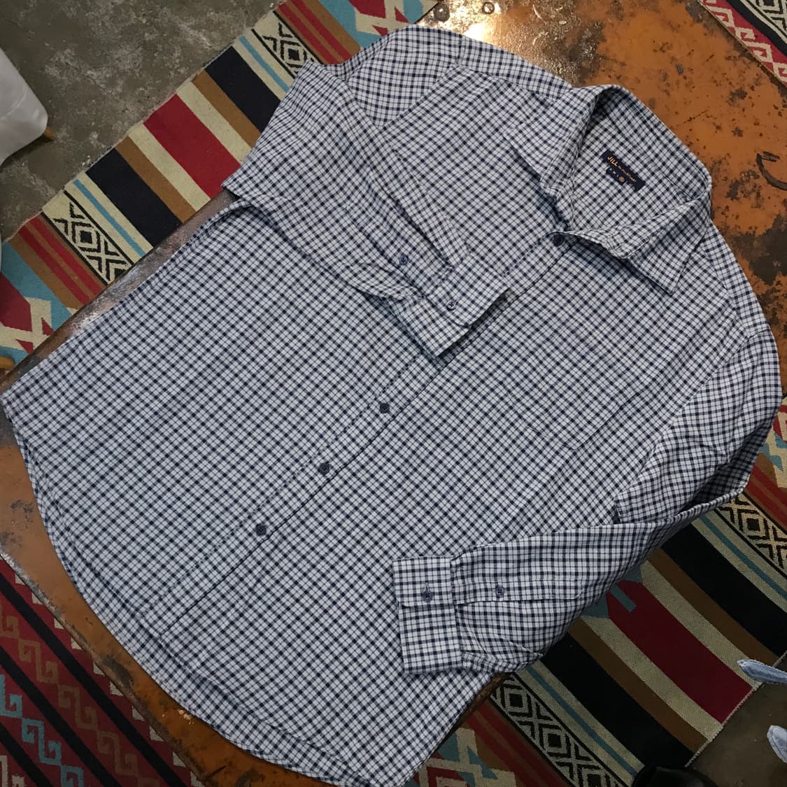 질 스튜어트 그레이 블루 도톰한 코튼 셔츠 남성 105 110  상품이미지2