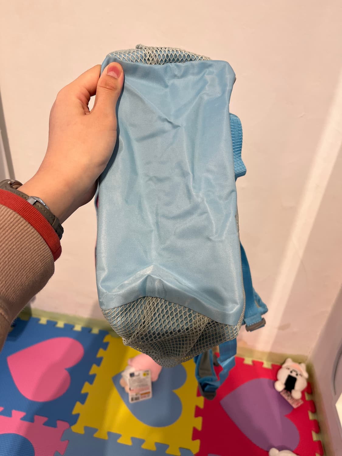 핑크 도트 포인트 블루 백팩 🌀오른쪽 상품이미지5