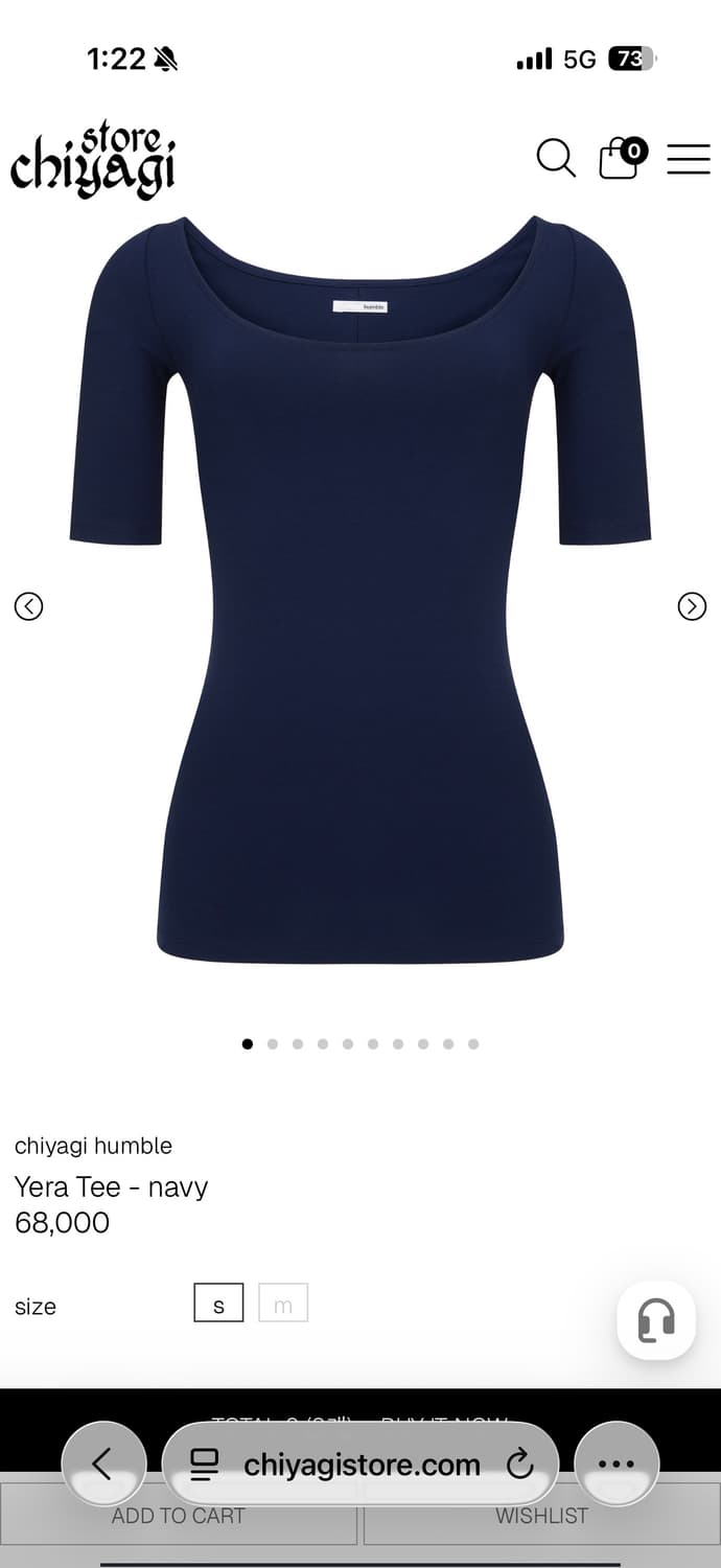 Chiyagi yera tee navy 상품이미지1