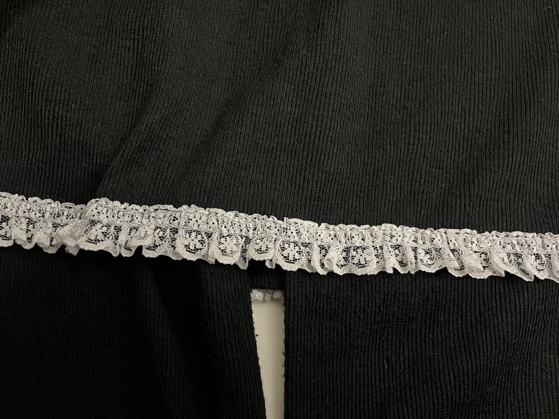 지초이 24ss 레이스 레이어드 스커트팬츠 블랙 2 상품이미지2