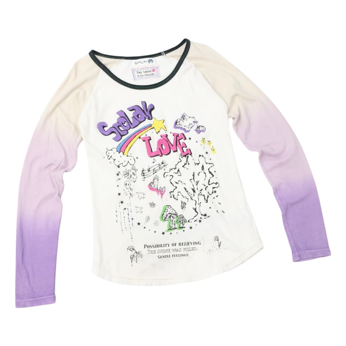 Scolar 스칼라 빈티지 그래픽 그라데이션 라글란 티셔츠 (M) 상품이미지1