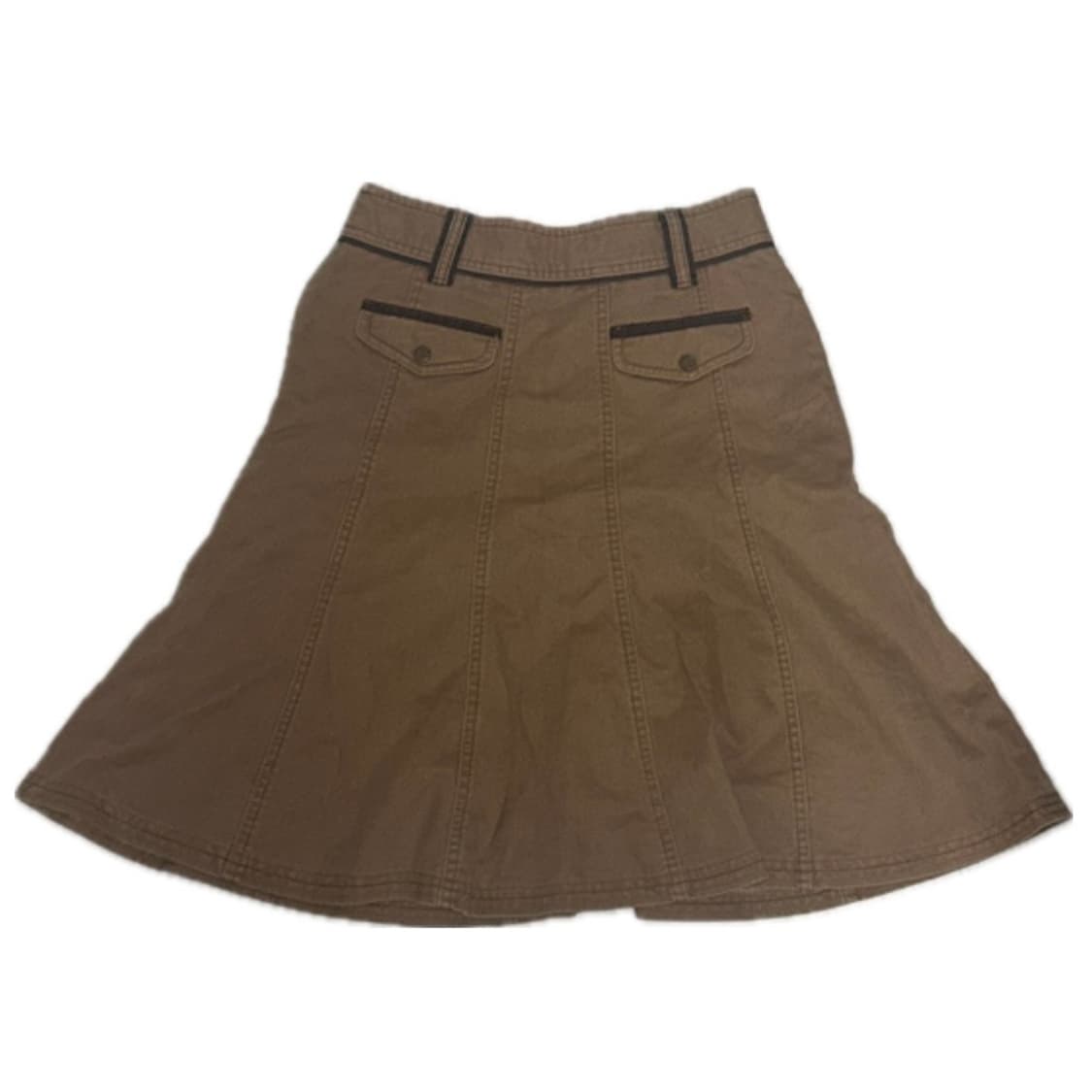 deep beige flared cotton skirt 상품이미지3