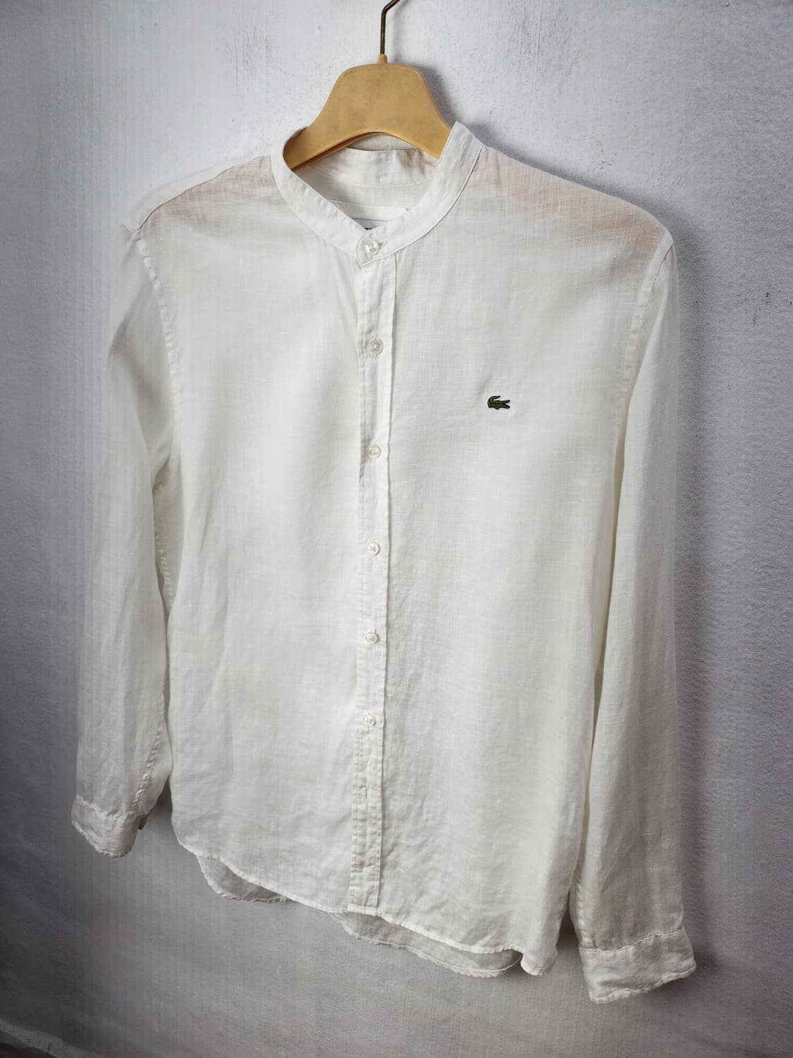 Lacoste 린넨 마셔츠 화이트 100 L 상품이미지3