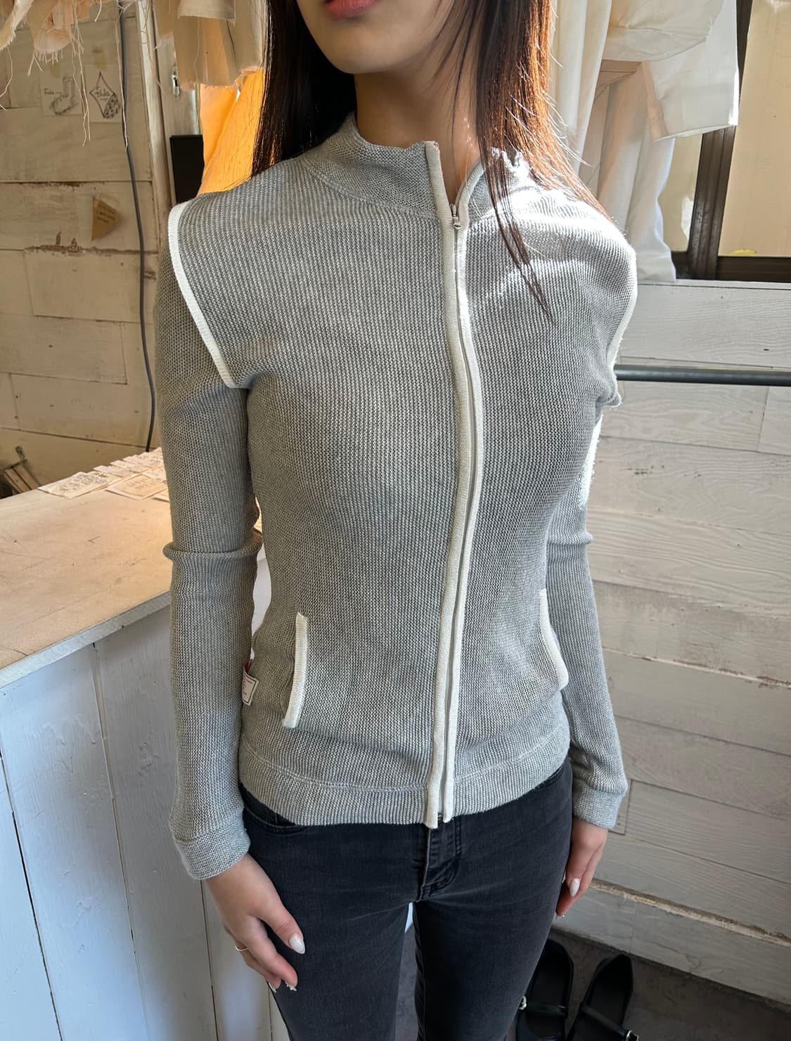 DAKS 니트집업 상품이미지1