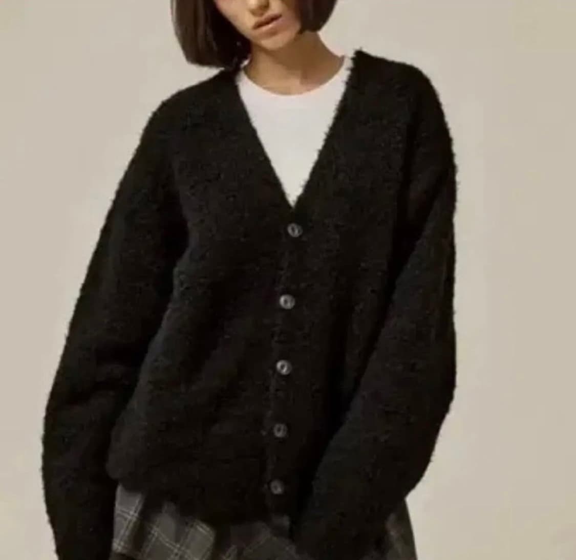 쓰리타임즈 푸들 가디건 블랙 상품이미지2