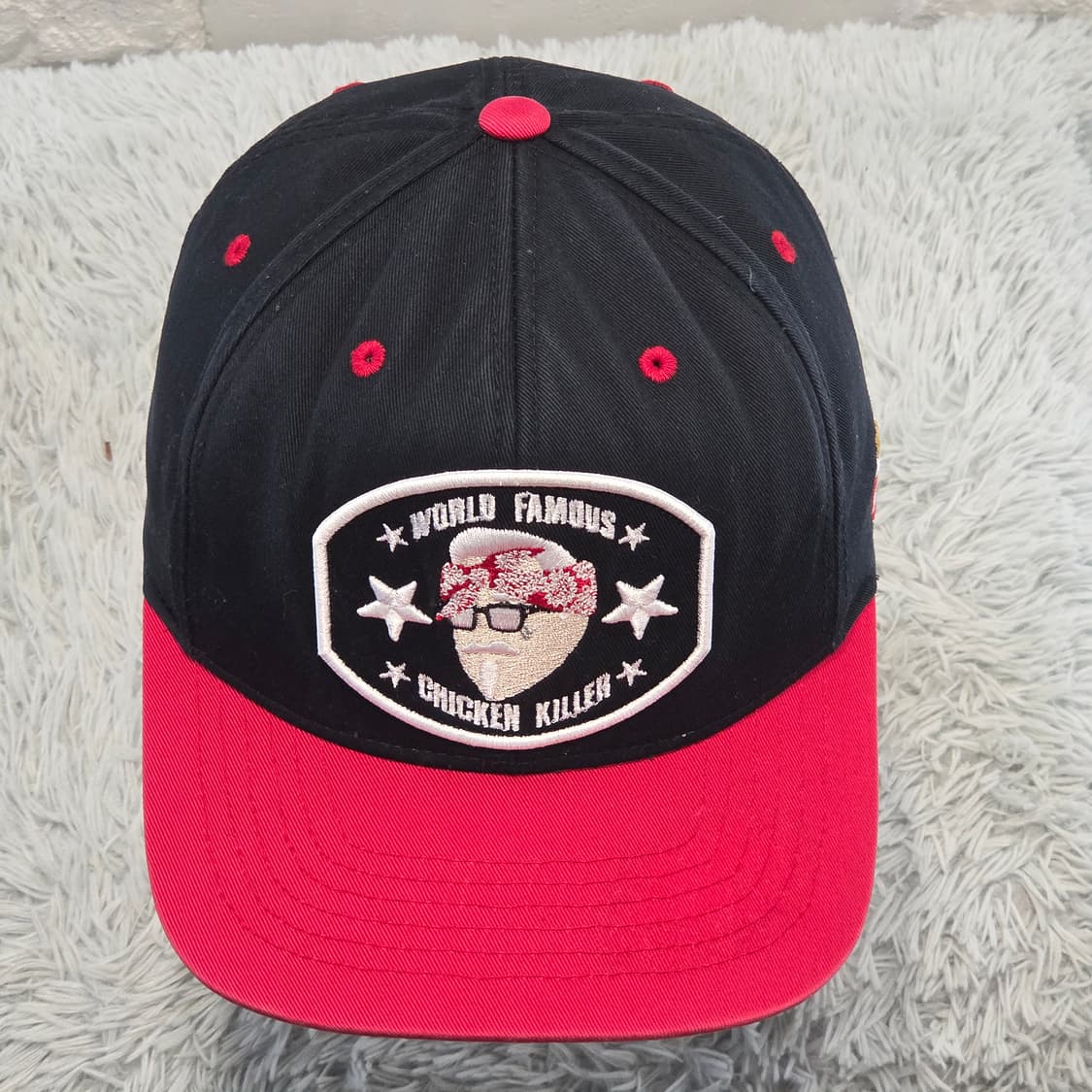 L7-7:크리틱 치킨 킬러 캡 블랙 레드 (56-59Free) 상품이미지1