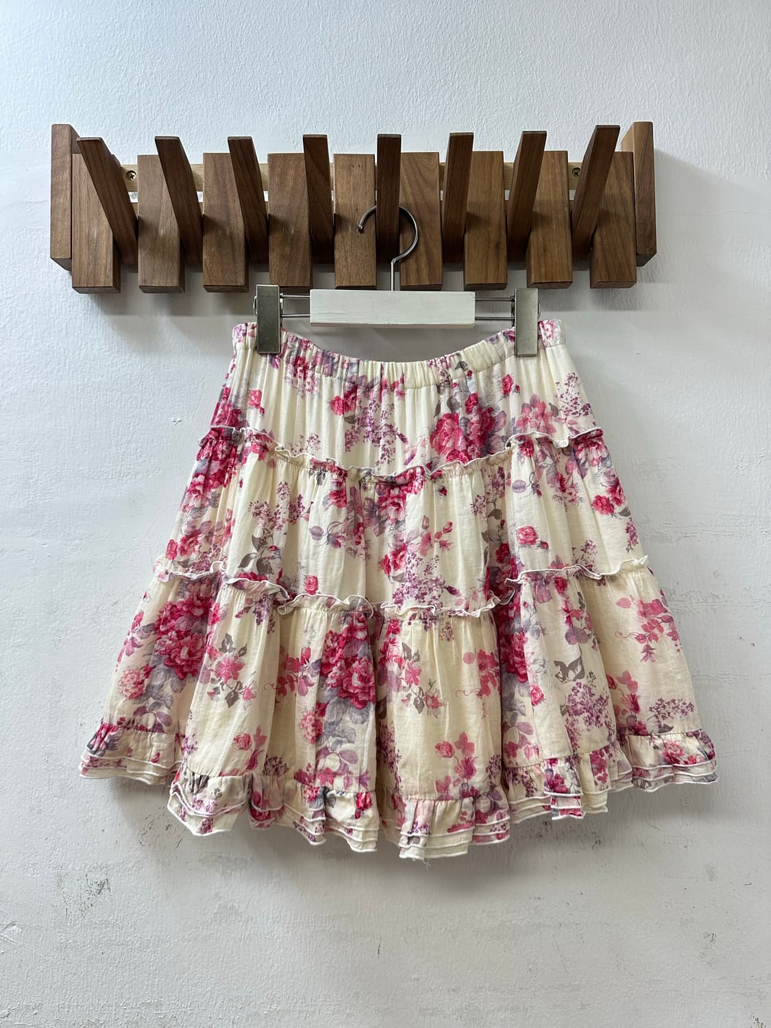일본빈티지 CHUXXX 플로럴 티어드 캉캉 볼륨 실루엣 밴딩 스커트 상품이미지1