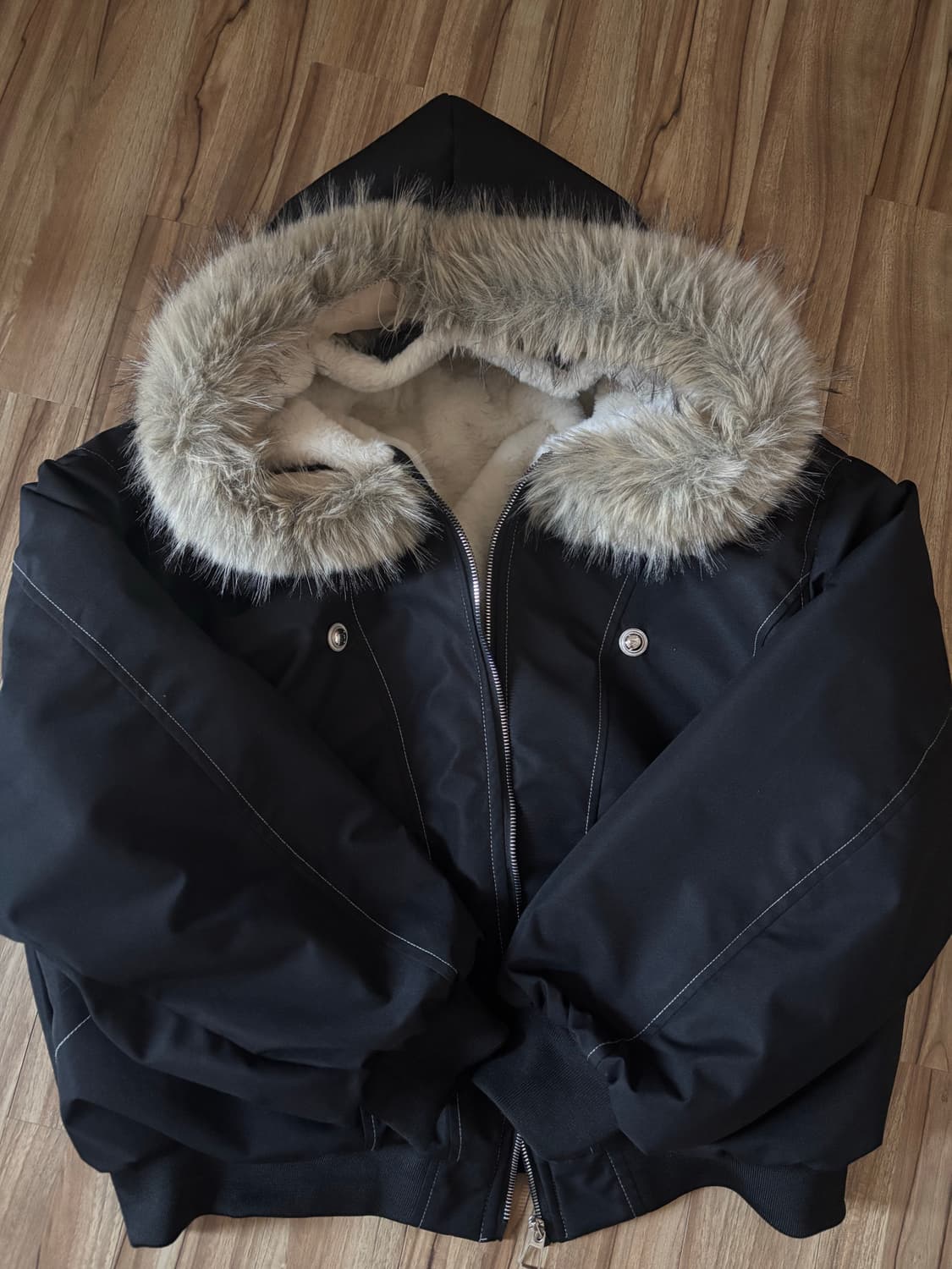 라쿤 퍼 후드 상품이미지1