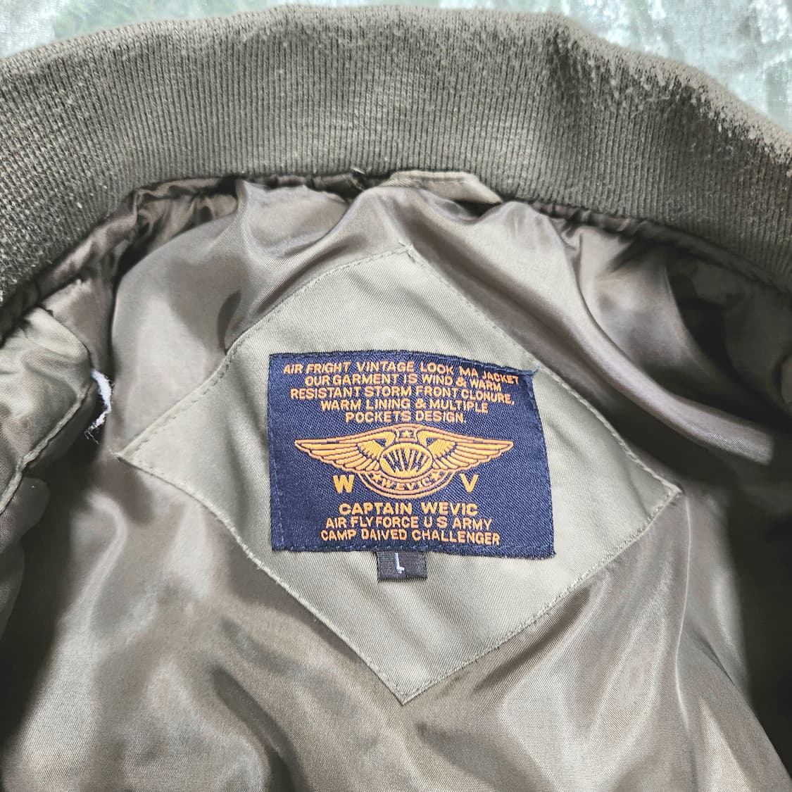 파일럿 무드 MA-1 항공점퍼 / 카키 / USAF 감성 상품이미지6