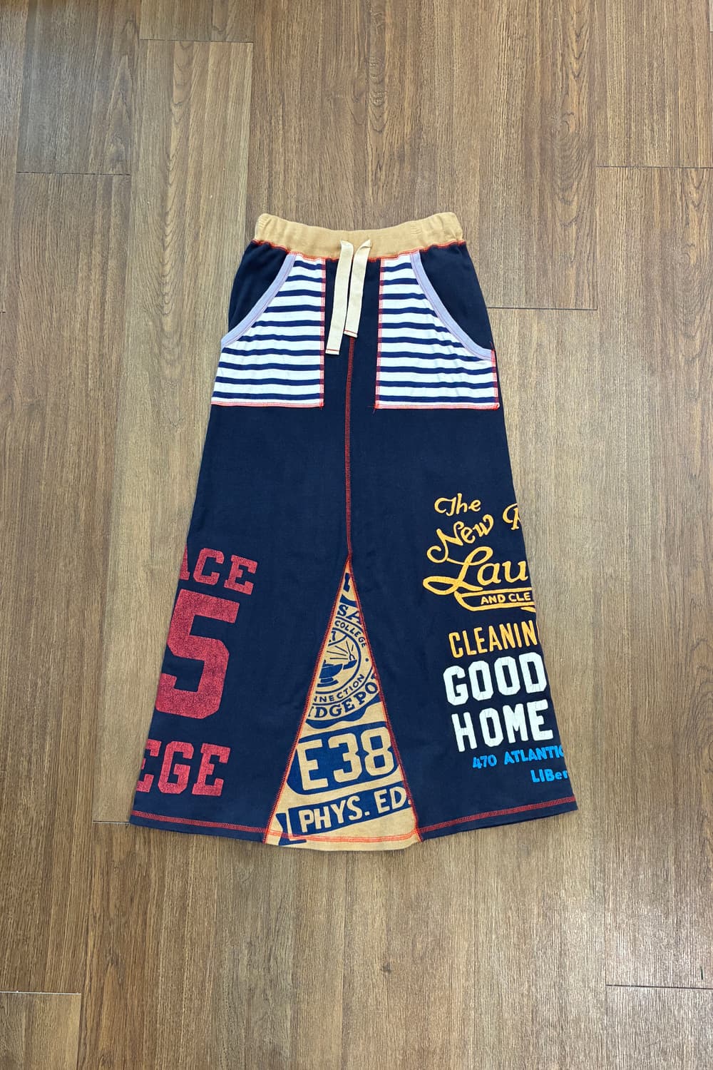 Workers Patchwork Sweat Long Skirt 상품이미지3