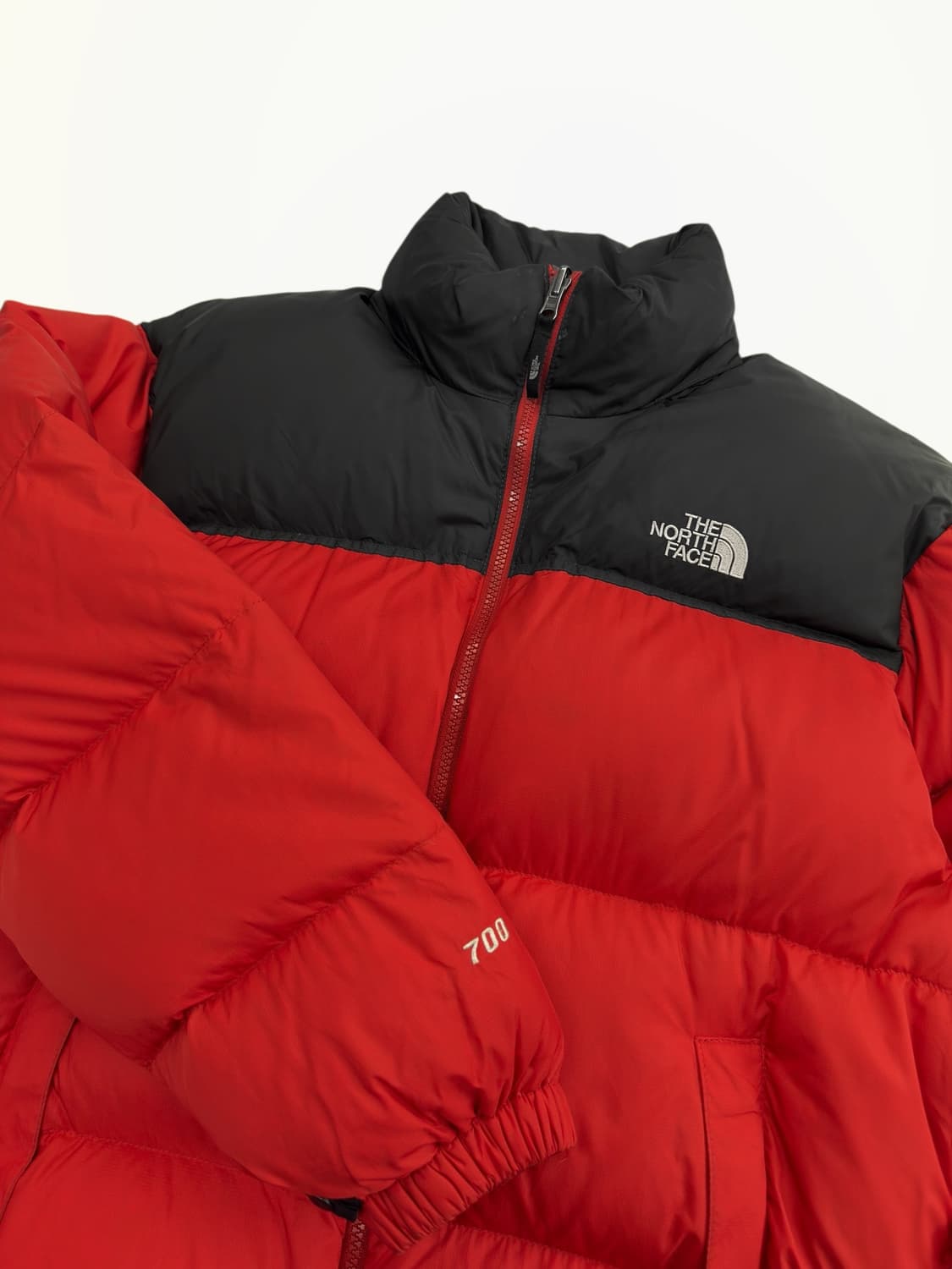 노스페이스 해외판 700 눕시 패딩 구스다운 오렌지레드 상품이미지3