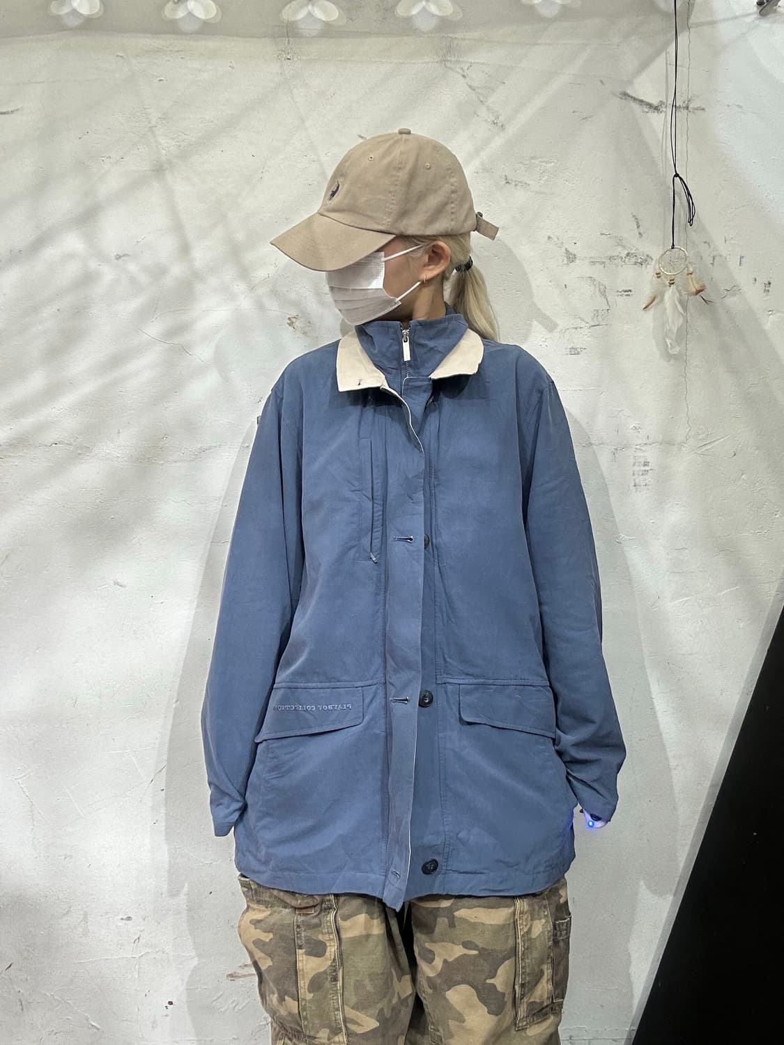 플레이보이 일본 빈티지 극희귀 블루종 자켓 야상 점퍼 L 상품이미지2