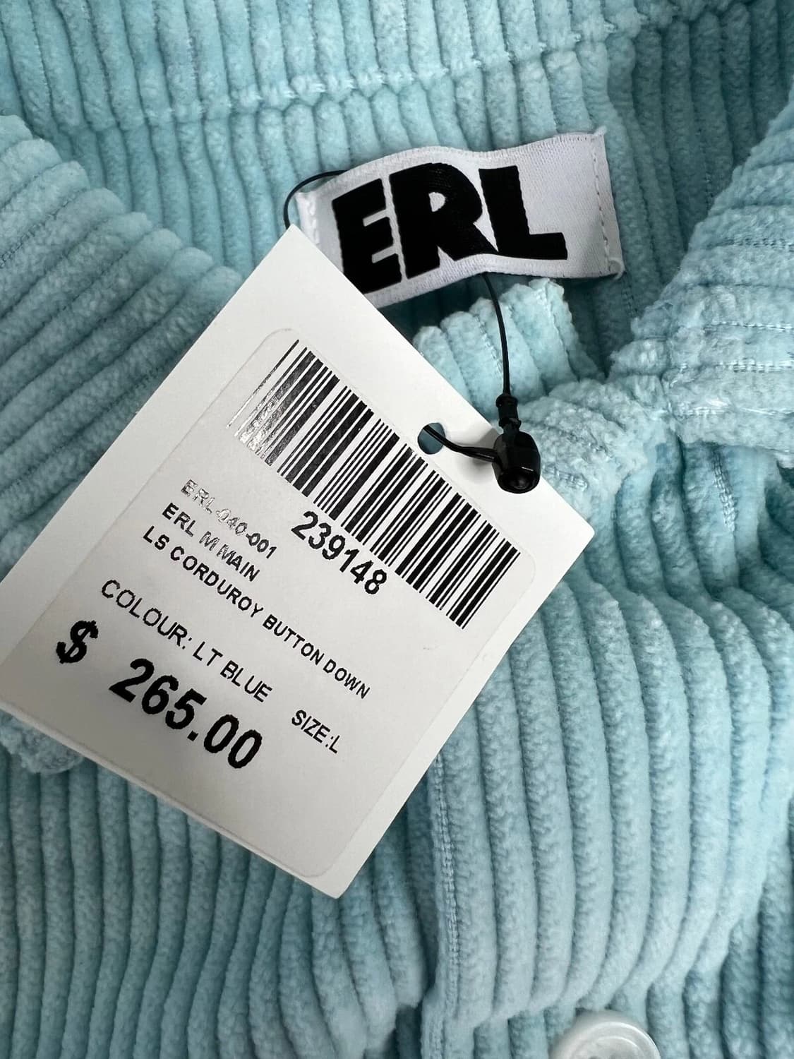  ERL 이알엘 코듀로이 셔츠 라이트 블루 상품이미지3