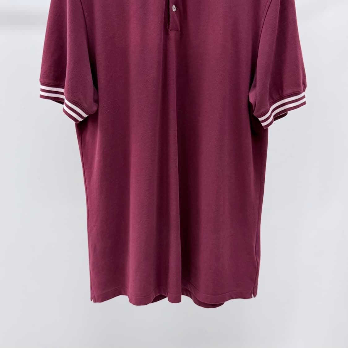 [S+급/2XL] 브루넬로 쿠치넬리 코튼 반팔 카라티 버건디 상품이미지3