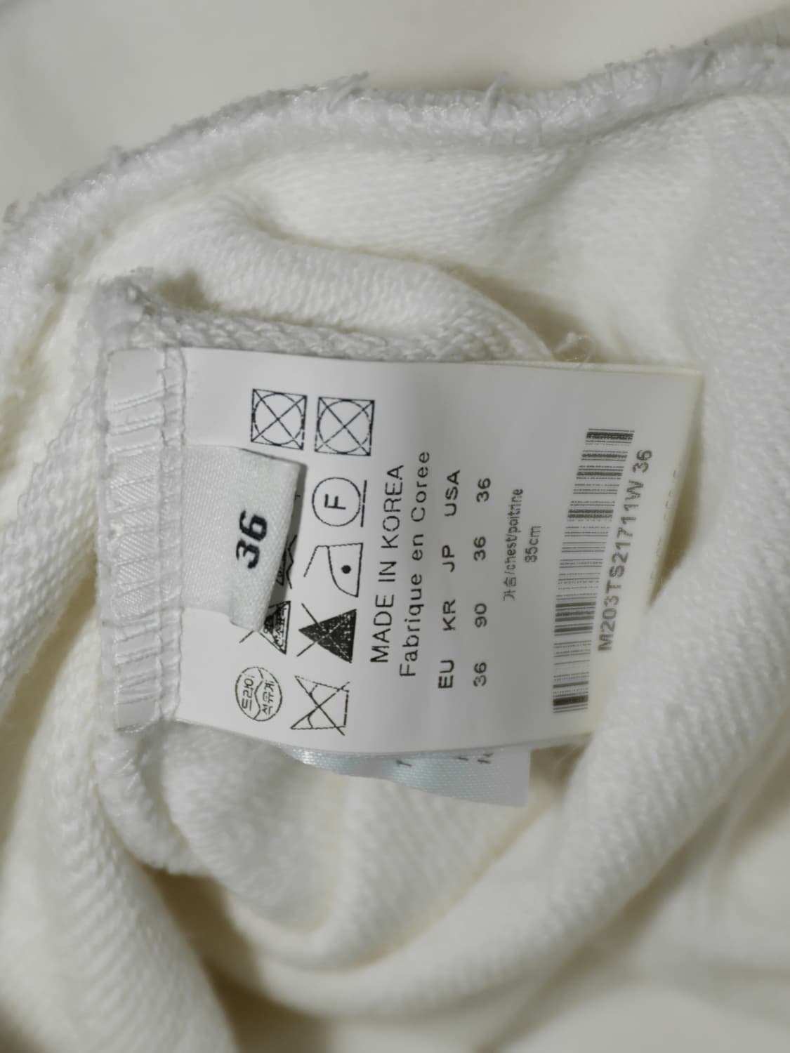 정품 우영미 파리 맨투맨 베이지 36사이즈 상품이미지4