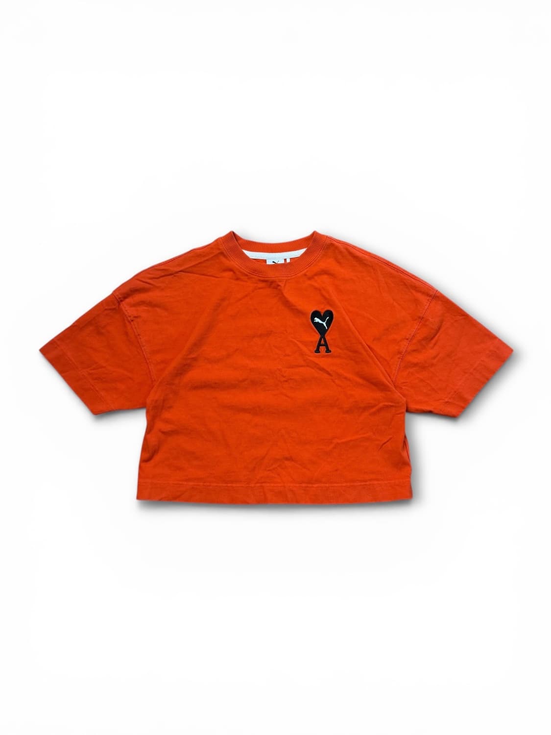 아미 x 푸마 오렌지 그래픽 크롭 반팔 티셔츠 상품이미지1