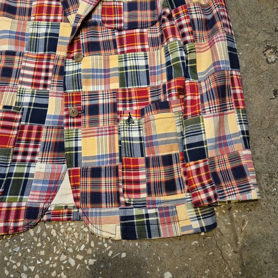 95 빈폴 패치워크 면 체크블레이져  상품이미지5