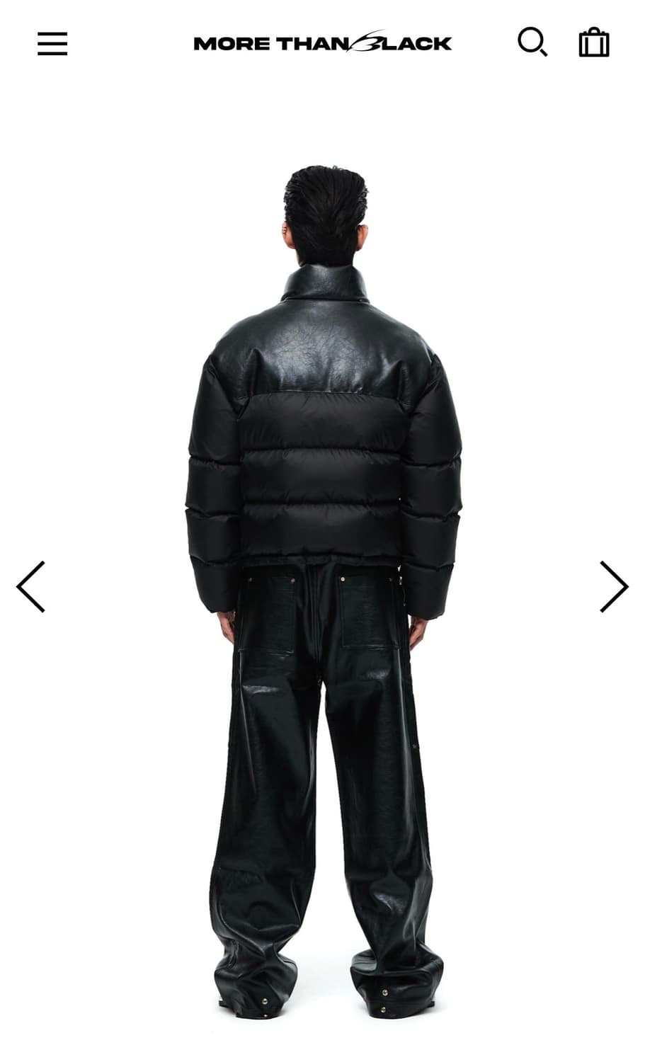 모어댄블랙 로고 믹스 패딩 상품이미지5