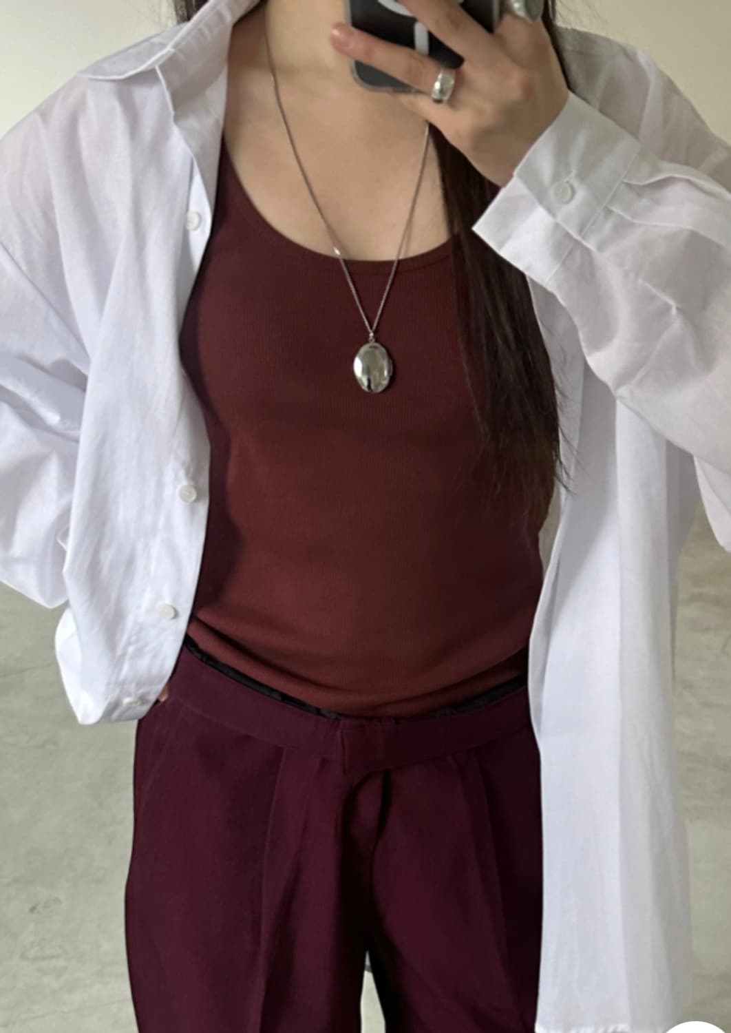 쓰리컷 타원형 팬던트 목걸이 상품이미지1