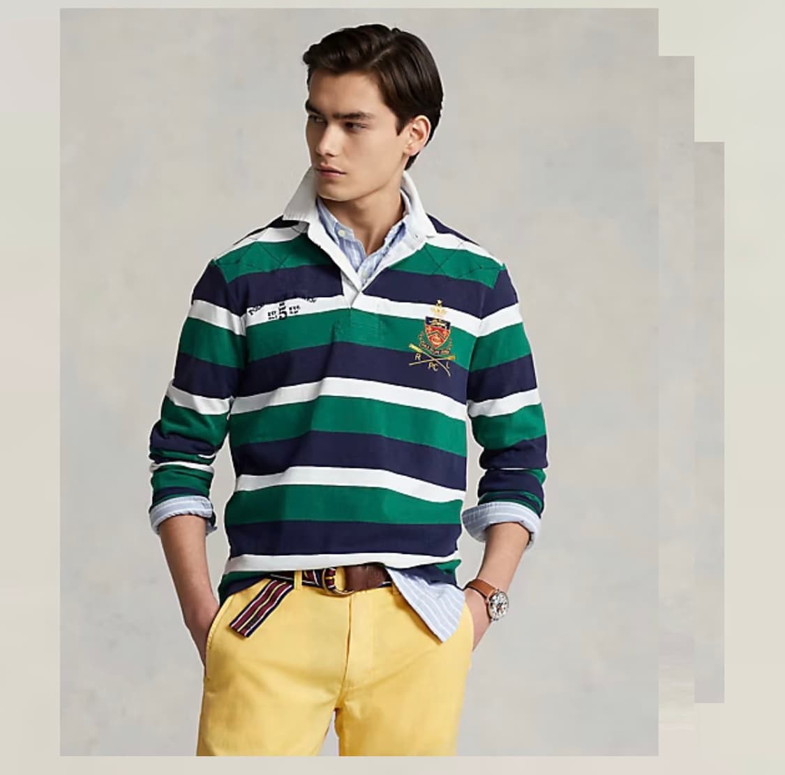 큐알신형 폴로랄프로렌 클래식핏 럭비셔츠 M사이즈 상품이미지2