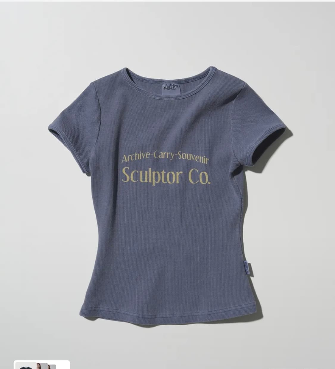 스컬프터 Archive Pigment Baby Tee Dusty Blue 상품이미지1