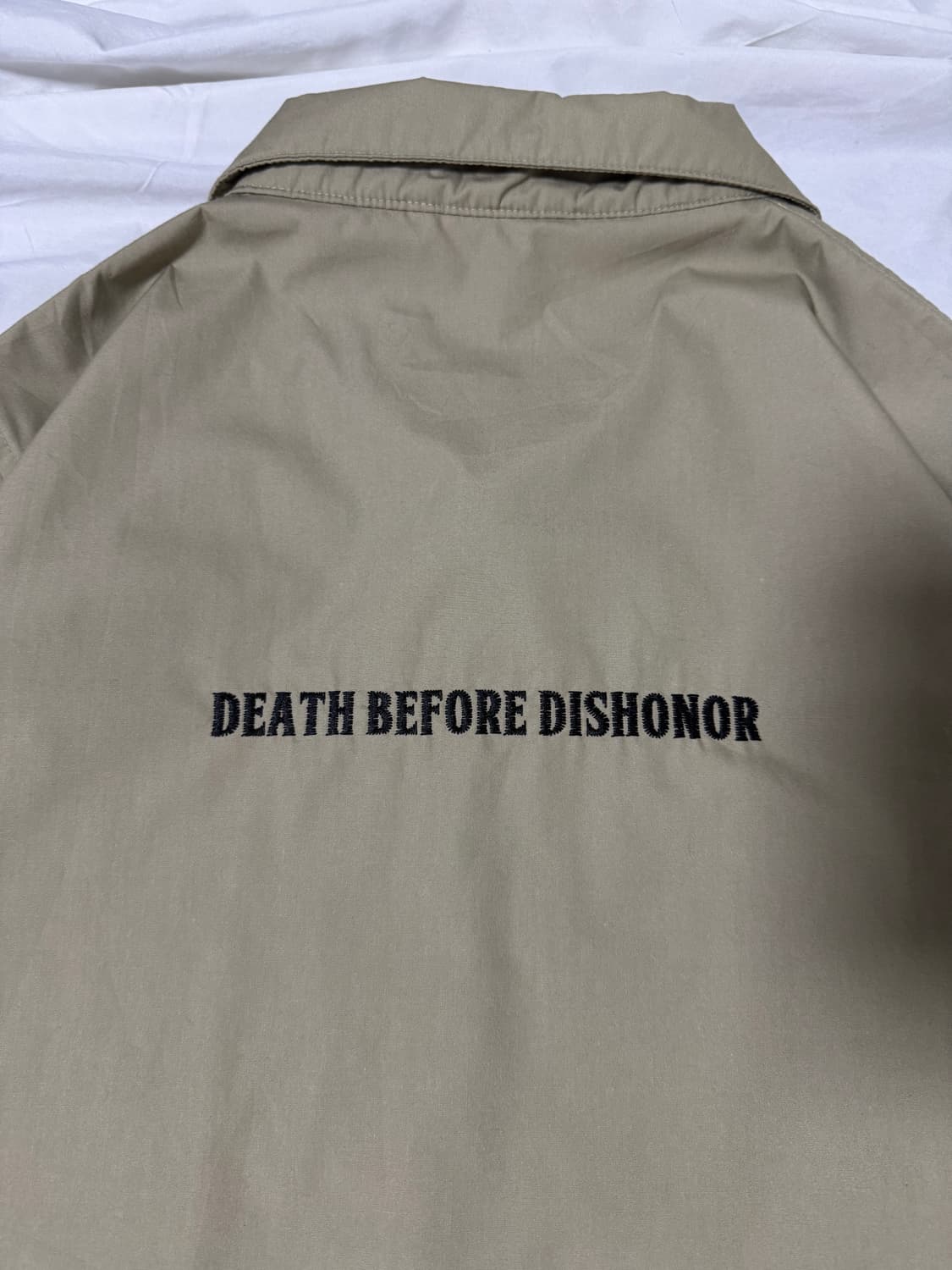 DEATH BEFORE DISHONOR슬로건 스컬 자수 해링턴 자켓 상품이미지5
