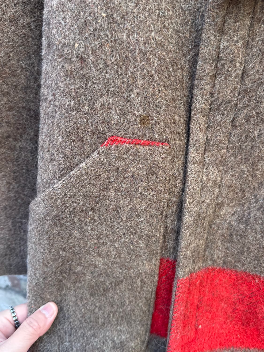 KHAKI/dessin Travaux 스위스 아미 블랭킷 코트 상품이미지6