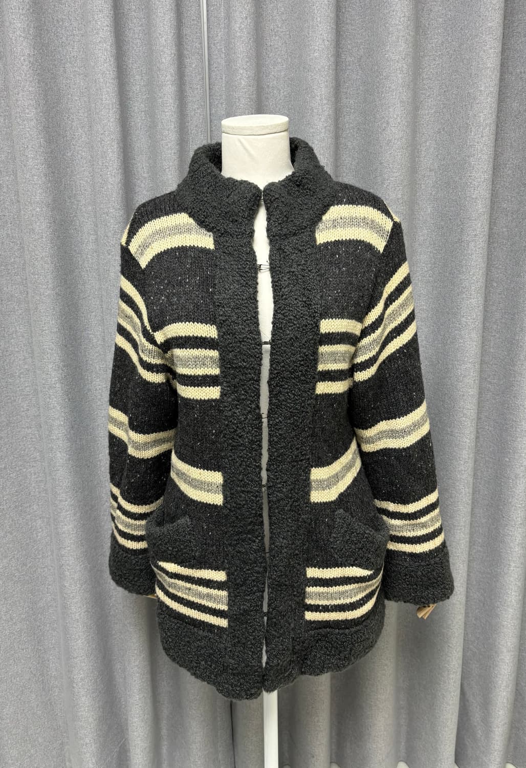 히스테릭글래머 90s 스타태그 스트라이프 울 니트 가디건  상품이미지1