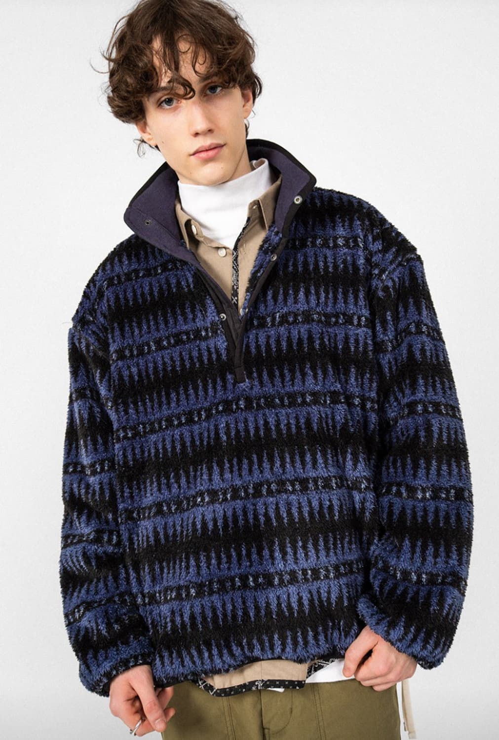 가브스토어 팝오버 후리스 블루 L사이즈 탭채새제품 상품이미지1