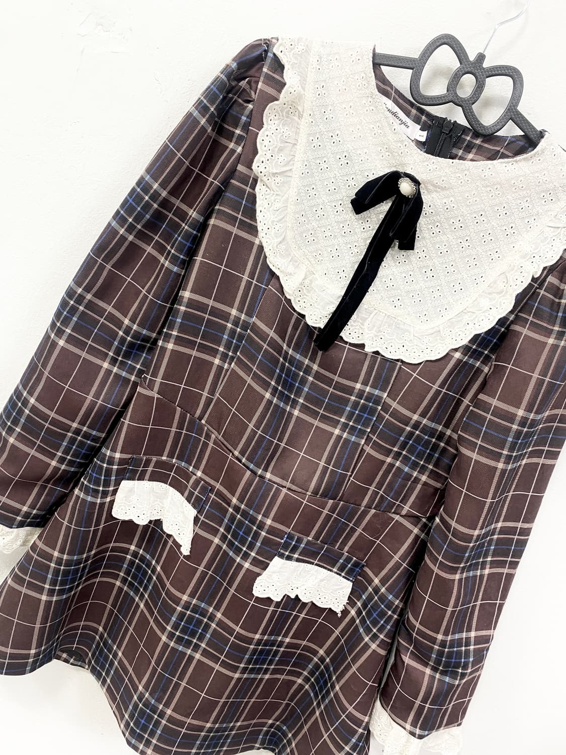 로걀 와인초코맛 체크 원피스 상품이미지6