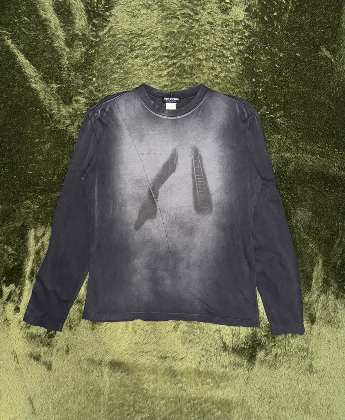 [XL] 코스트 퍼 킬로 더티 워싱 블리치드 스테어 롱슬리브 블랙 상품이미지1