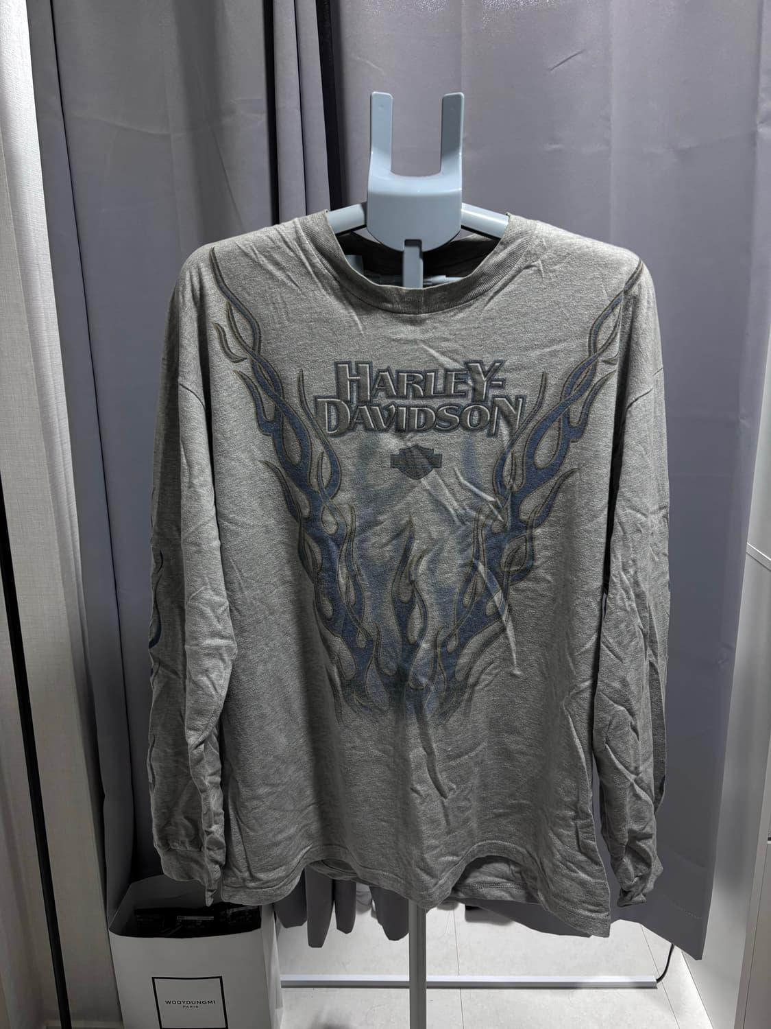 [XL]90s 할리데이비슨 블루 플레임 롱슬리브 상품이미지1