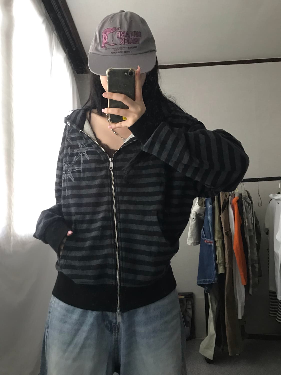 스트라이프 투웨이 후드집업 상품이미지1