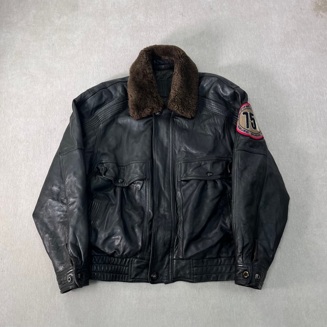 100 아메리칸 빈티지 90s 투웨이 퍼카라 가죽 자켓  상품이미지1