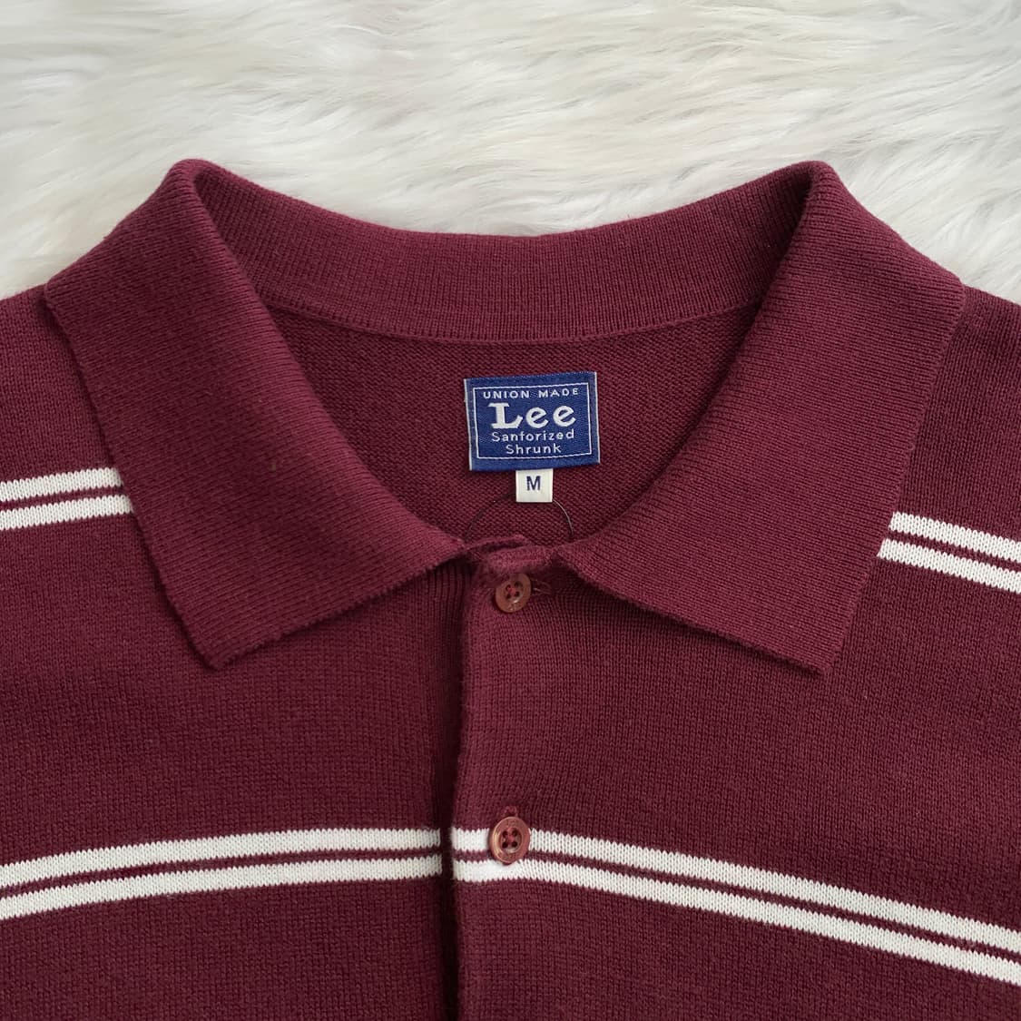 빈티지 Lee 스트라이프 카라 반팔 티셔츠 1661 상품이미지4