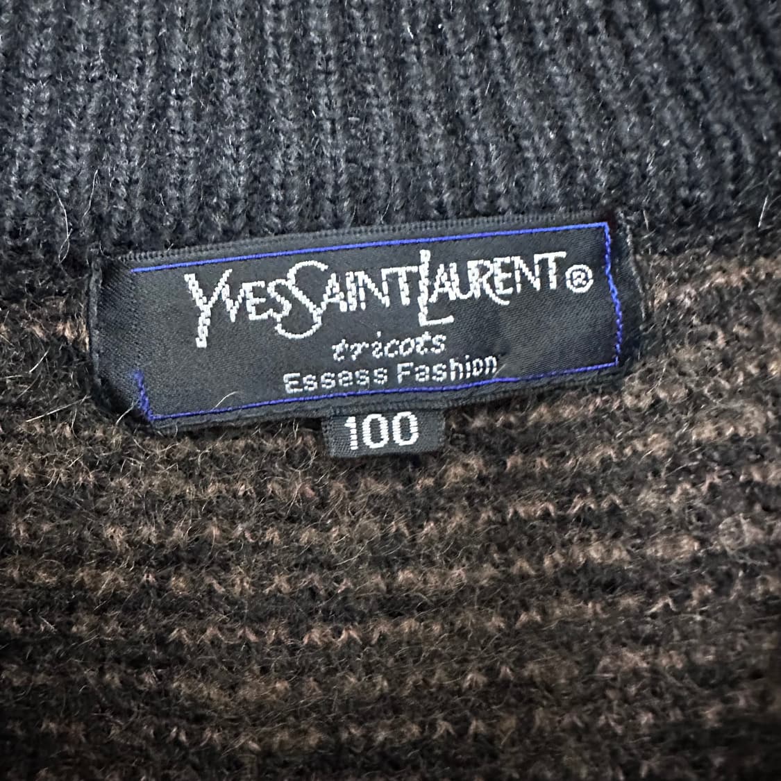 YSL 입생로랑 체크 패턴 헨리넥 울 니트 100(L) 상품이미지5