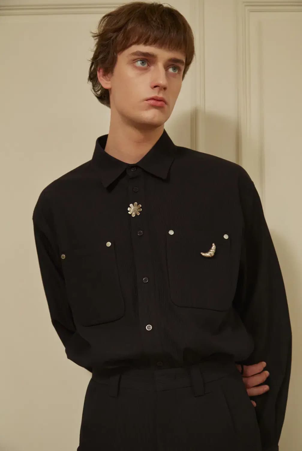 [M] STU 22F/W 리벳 셔츠 블랙 STU OFFICE 상품이미지1