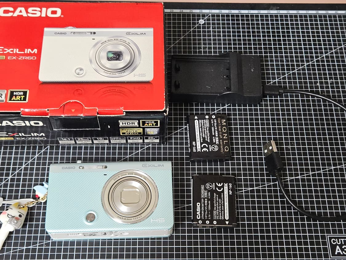 희귀) 카시오 엑슬림 ZR60 민트색 디카 풀박 상품이미지2