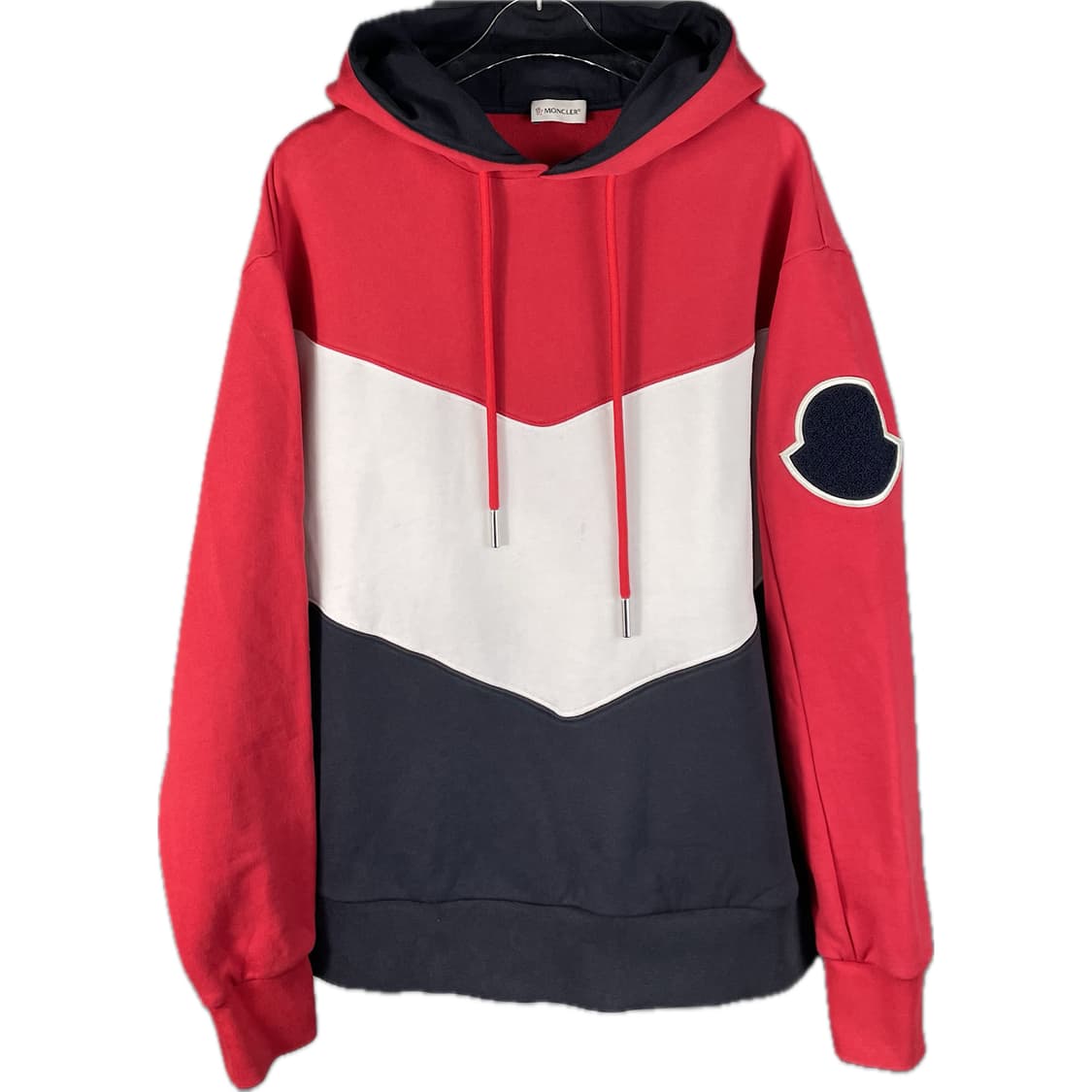 몽클레르 코튼 블랙와펜 쉐브론 블록 포인트 후드 상품이미지1