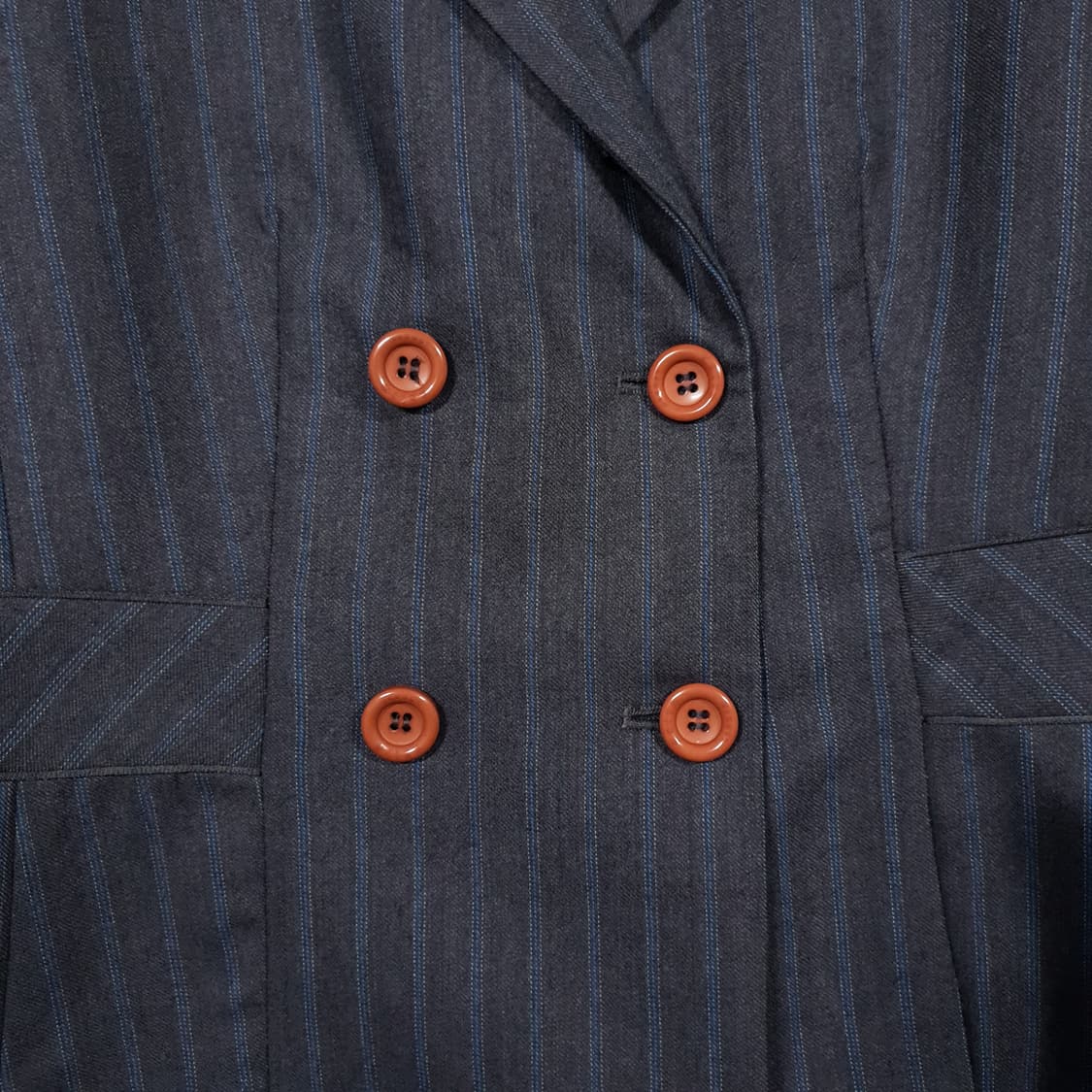 KEITH 키이스 핀 스트라이프 더블 버튼 테일러드 자켓 블레이저 자켓 상품이미지2