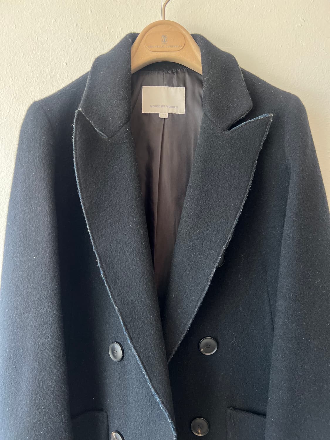 보브 VOV 여성 블랙 오픈더블코트 울코트 상품이미지1