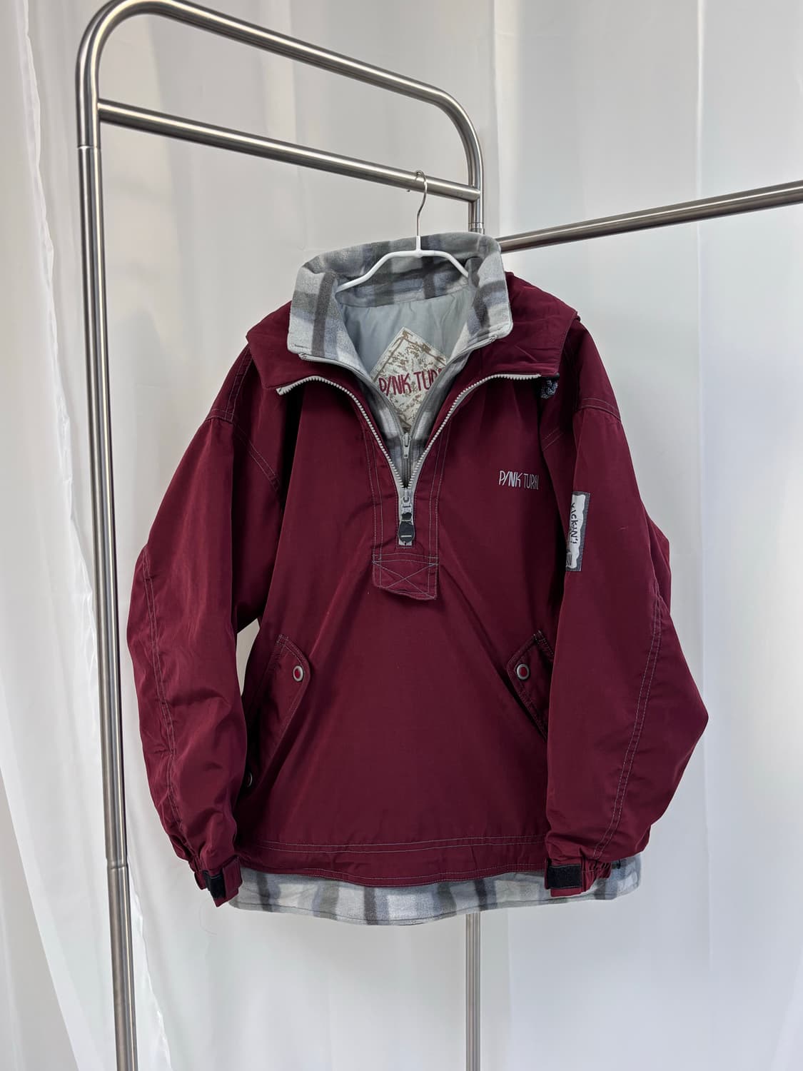 PINK TURN 플리스 이너 오버사이즈 아노락 상품이미지1